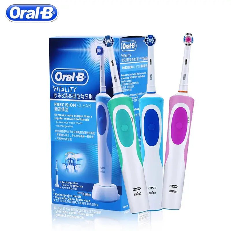 Oral B Electric Toothbrush Adult Rotation Clean Teeth Charging Tooth Brush 3D Whiten Teeth Oral Care Brush With Gift Brush Heads - MaJuah