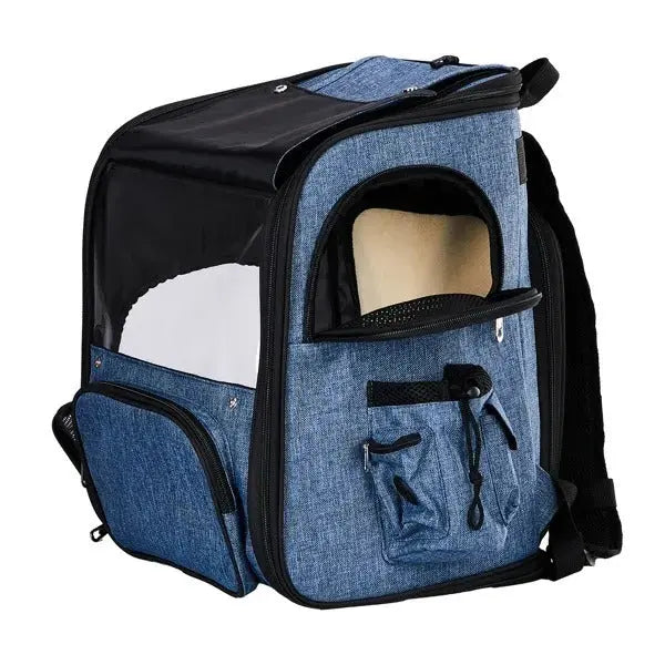 Pet Carrier Backpack, Expandable Cat Dog Carrier With Back Extension, Breathable Mesh Travel Backpack For Small Dogs Cats, Soft-Sided Pet Backpack Holds Up To 26 Lbs - MaJuah