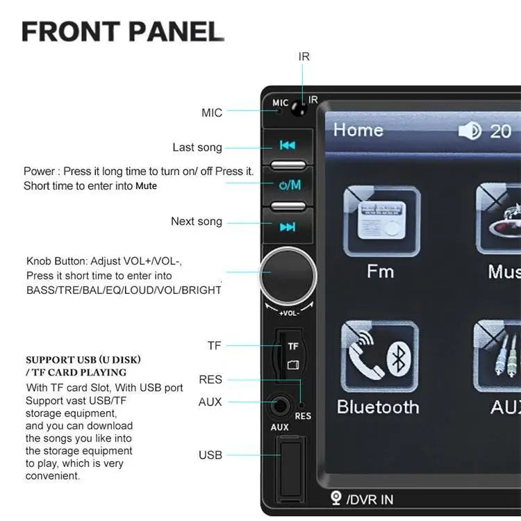 Car Stereo Autoradio 7-inch Touch Screen Radio - MaJuah