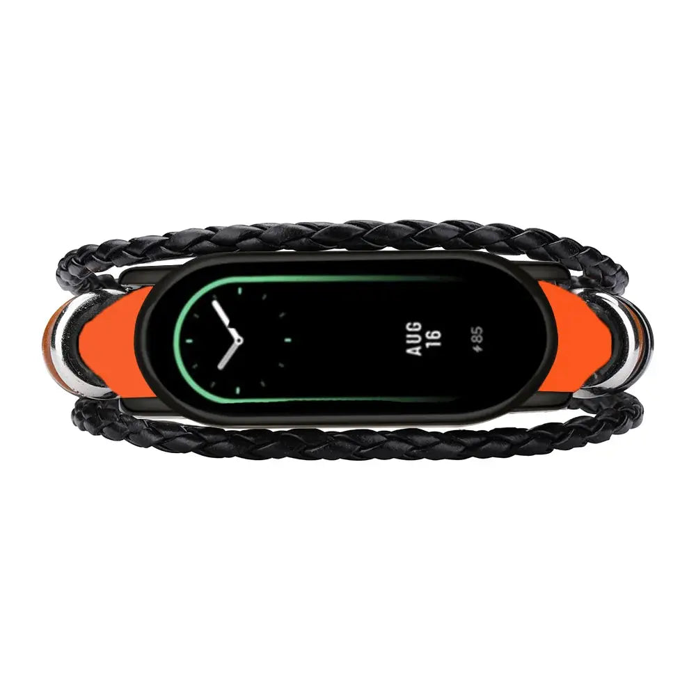 Fashion Retro leather WatchBand Strap For Xiaomi Mi Band 8 Miband8 NFC Smart Wristbands Watchstrap Bracelet DIY Handmade Vintage - MaJuah