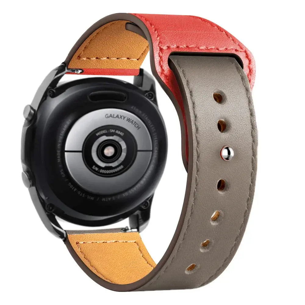 Leather Strap for Samsung Watch 6/4/5 40 44mm 43mm Pro 45mm bracelet 20/22mm Band for Galaxy Watch 4 Classic/Active 2/3 42 46mm - MaJuah
