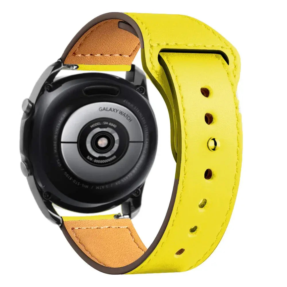 Leather Strap for Samsung Watch 6/4/5 40 44mm 43mm Pro 45mm bracelet 20/22mm Band for Galaxy Watch 4 Classic/Active 2/3 42 46mm - MaJuah