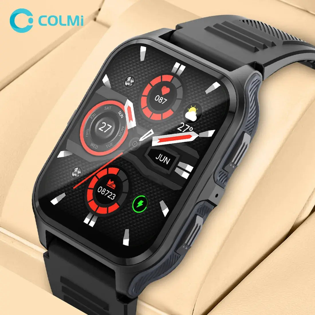 COLMI P73 1.9" Outdoor Military Smartwatch Men Bluetooth Call Smart Watch 3ATM IP68 Waterproof For Xiaomi Android iOS Phone - MaJuah