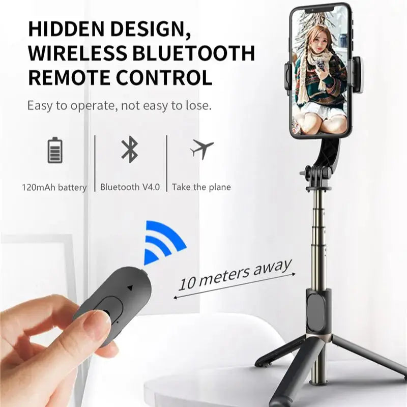 FANGTUOSI Mobile Video stabilizer Bluetooth selfie stick tripod Gimbal Stabilizer For Smartphone Live vertical shooting bracket - MaJuah