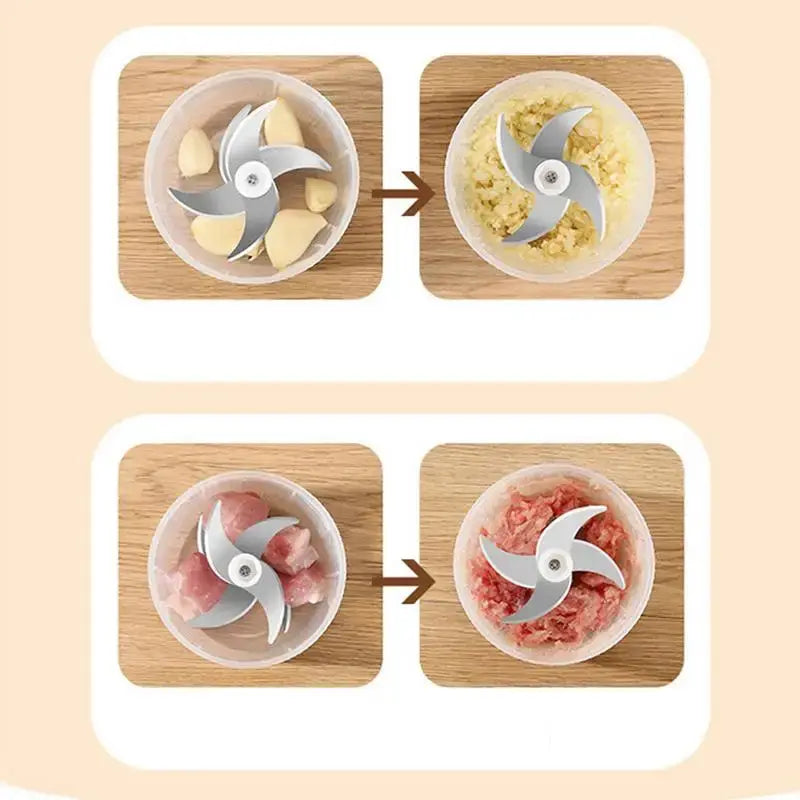 Electric Food Chopper Garlic Crusher Meat Grinder Mini Garlic Press Vegetable Chopper Masher Machine USB Kitchen Gadgets new - MaJuah