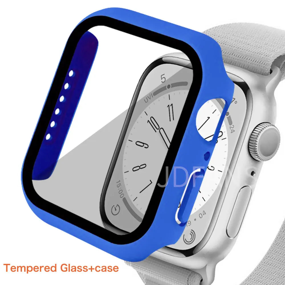 Tempered Glass+ cover For Apple Watch Case series 9 8 7 41mm 45mm 42mm HD PC bumper Screen Protector iWatch 6 5 4 se 44mm 40mm