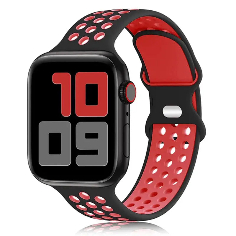 Silicone Strap for Apple Watch Band Ultra 2 49mm 38mm 42mm Sport Bracelet iWatch Series 9 8 7 41mm 45 mm 7 6 SE 5 4 3 44mm 40mm - MaJuah