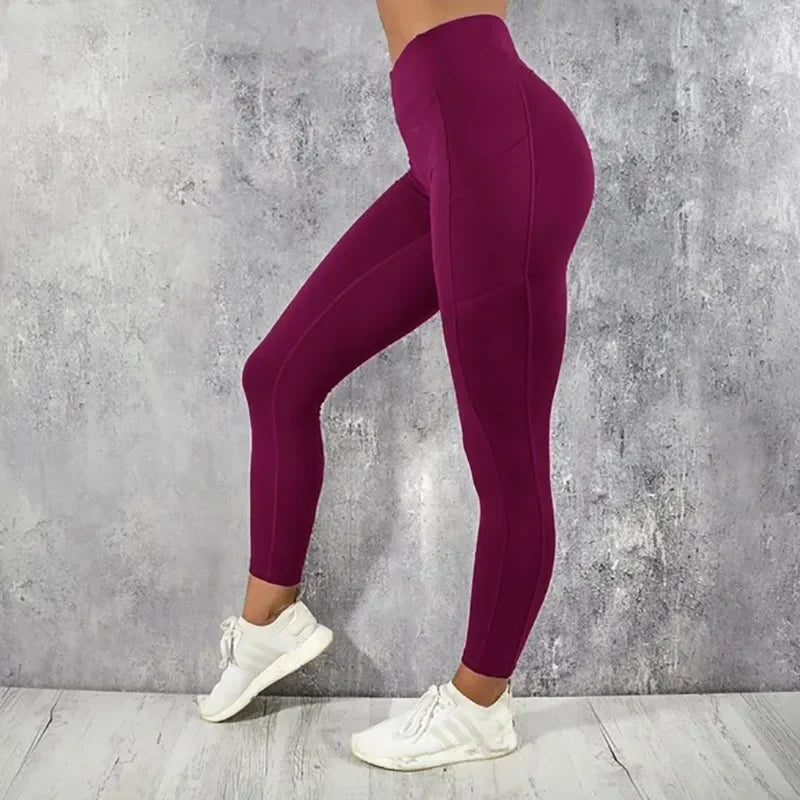 Yoga Fitness Women Leggings High Waist Tights with Pocket Gym Workout Running Stretchy Sexy Butt Liftting Casual Skinny Pants MaJuah