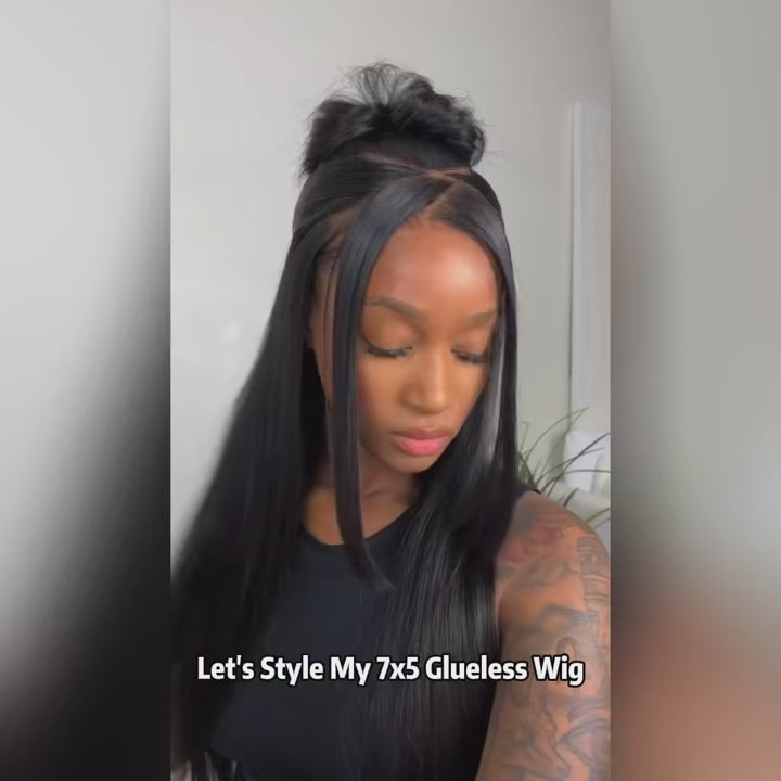 Beautyforever 13x4 Raw Straight Human Hair Lace Frontal Wig Glueless Brazilian Virgin Human Hair Wig PreEverything Ready to Wear, Ships From - United States