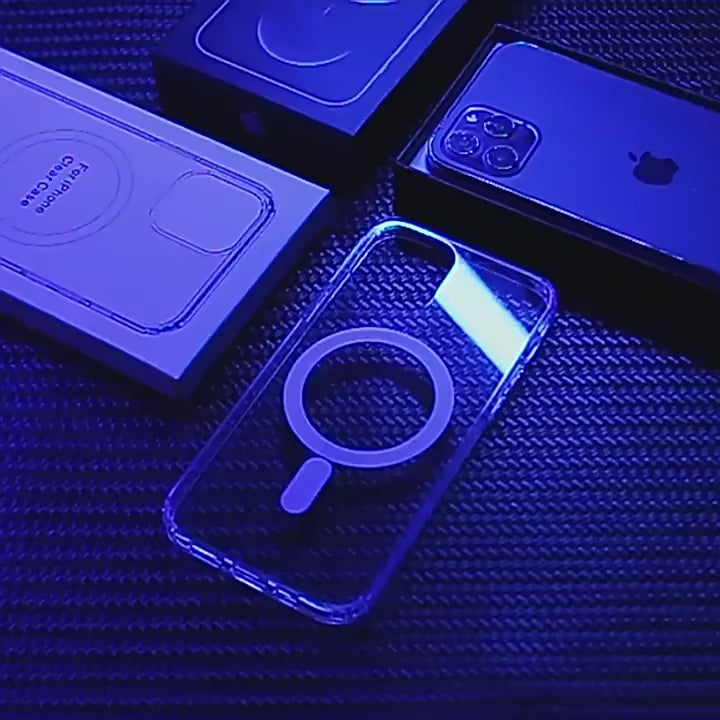 Magesafe Magnetic Transparent Wireless Charging Case for iPhone 11, 12, 13, 14, 15, Pro Max, Plus, Mini, X, 7, 8, and SE - Shockproof PC Cover