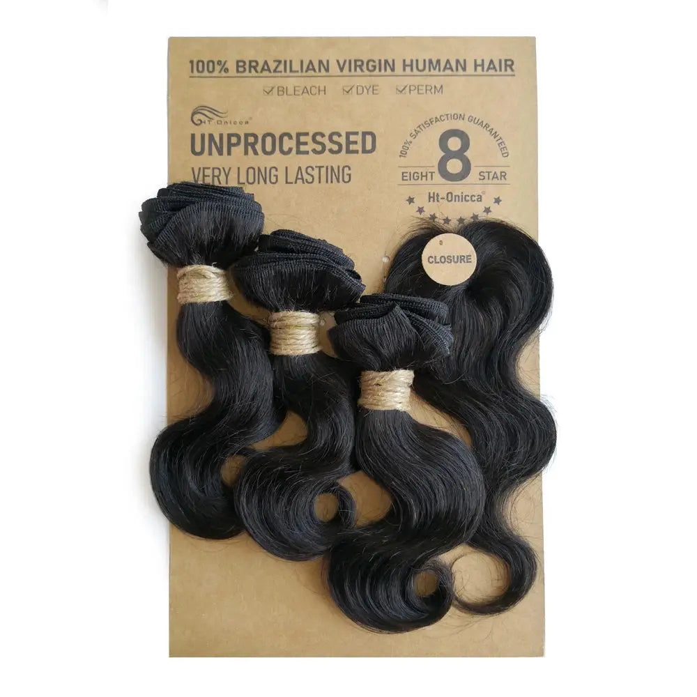 Kinky Curly Bundles With Closure Natural Human Hair Bundles Short Indian Hair Bundles With Circular Closure - MaJuah