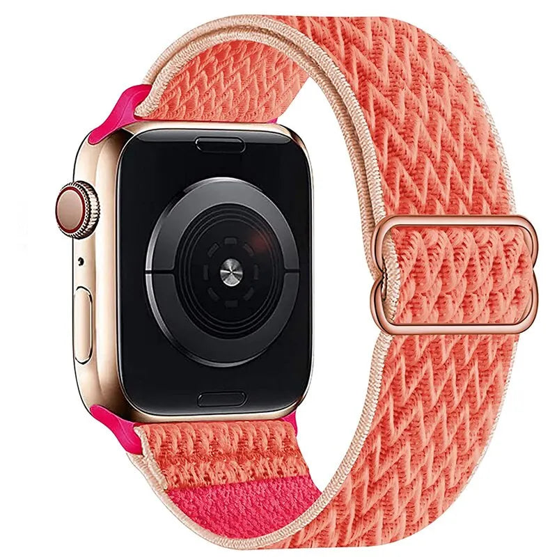Elastic Strap for Apple Watch Series 9/8/7 6 5 4 Se ultra 2 49mm 41mm 45mm 40mm/44mm pride Nylon loop Shiny Bracelet iWatch Band