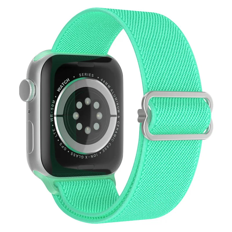 Elastic Strap for Apple Watch Series 9/8/7 6 5 4 Se ultra 2 49mm 41mm 45mm 40mm/44mm pride Nylon loop Shiny Bracelet iWatch Band