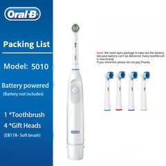 Oral B Electric Toothbrush 5010 Advance Power Toothbrush Precision Clean Teeth Remove Plaque With Extra Replacement Brush Heads