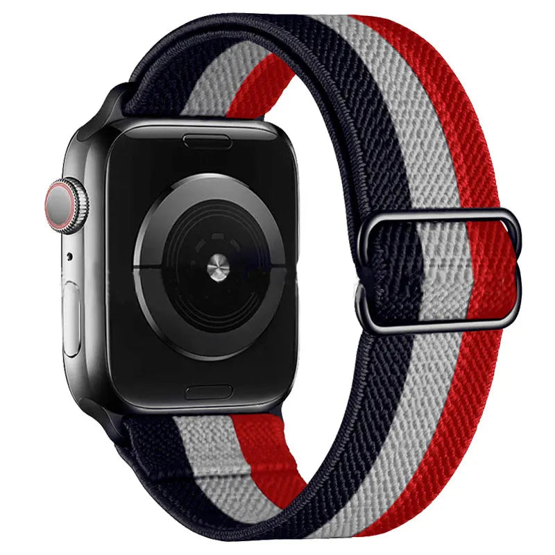 Elastic Strap for Apple Watch Series 9/8/7 6 5 4 Se ultra 2 49mm 41mm 45mm 40mm/44mm pride Nylon loop Shiny Bracelet iWatch Band