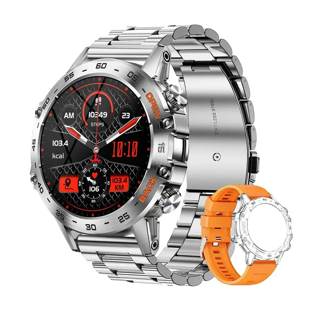 MELANDA Steel 1.39 Bluetooth Call Smart Watch Men Sports Fitness Tracker Watches IP67 Waterproof Smartwatch for Android IOS K52 - MaJuah