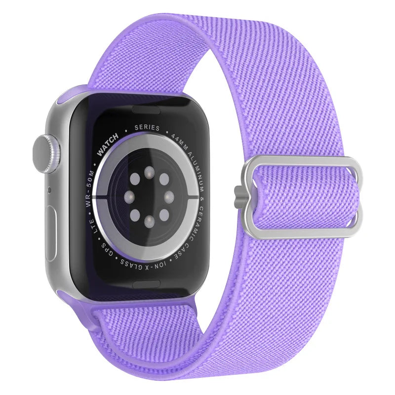 Elastic Strap for Apple Watch Series 9/8/7 6 5 4 Se ultra 2 49mm 41mm 45mm 40mm/44mm pride Nylon loop Shiny Bracelet iWatch Band