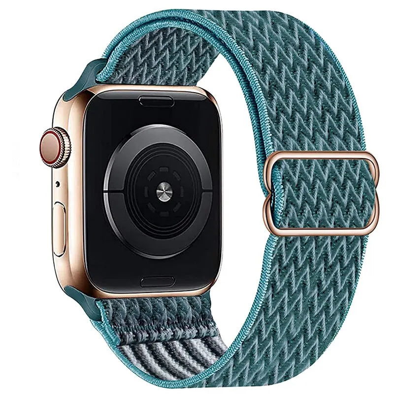 Elastic Strap for Apple Watch Series 9/8/7 6 5 4 Se ultra 2 49mm 41mm 45mm 40mm/44mm pride Nylon loop Shiny Bracelet iWatch Band
