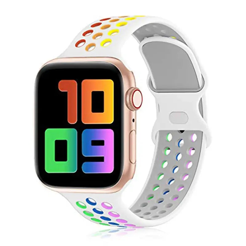 Silicone Strap for Apple Watch Band Ultra 2 49mm 38mm 42mm Sport Bracelet iWatch Series 9 8 7 41mm 45 mm 7 6 SE 5 4 3 44mm 40mm - MaJuah