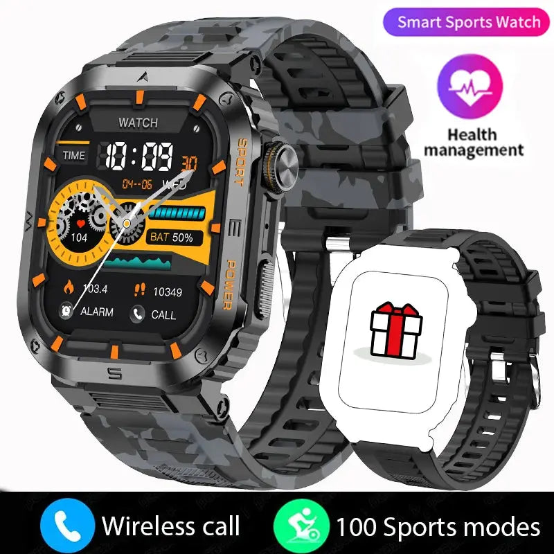 Rugged And Durable Military Smart Watch Ip68 Waterproof 2.01 '' HD Display Bluetooth Voice Smart Watch For Android IOS XIAOMI - MaJuah