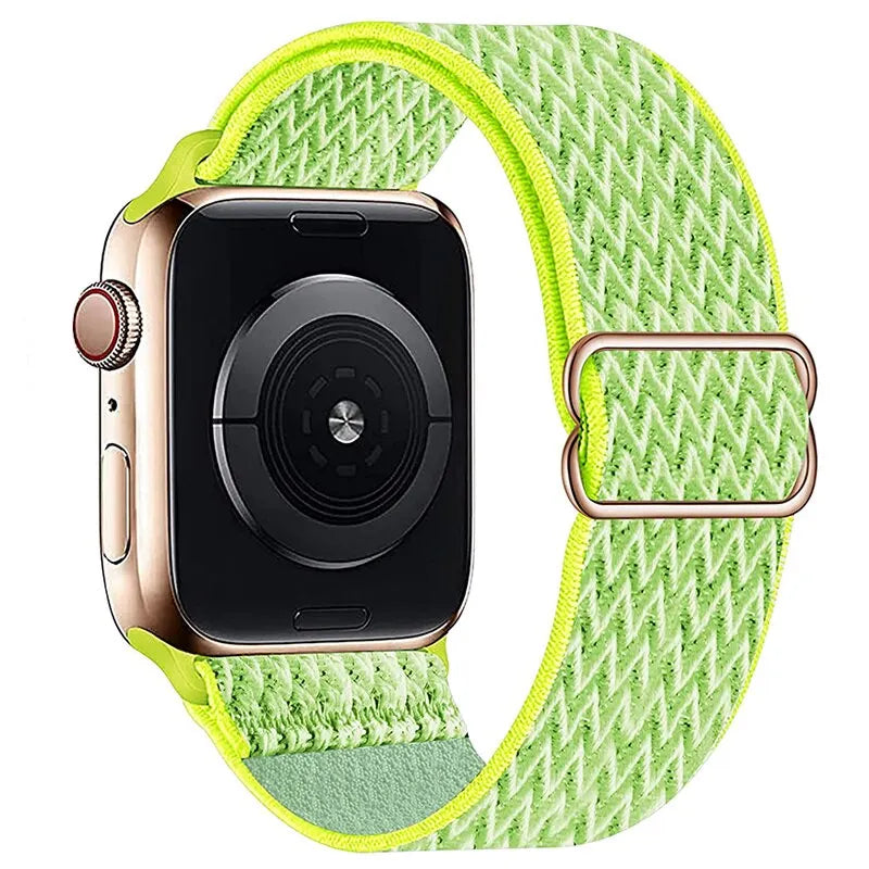 Elastic Strap for Apple Watch Series 9/8/7 6 5 4 Se ultra 2 49mm 41mm 45mm 40mm/44mm pride Nylon loop Shiny Bracelet iWatch Band