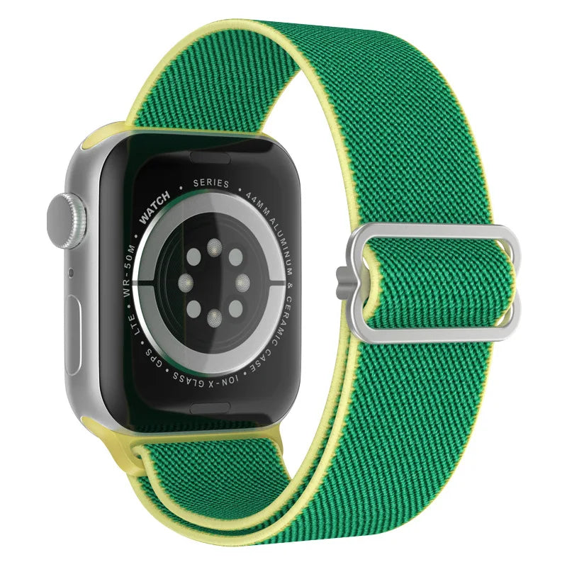 Elastic Strap for Apple Watch Series 9/8/7 6 5 4 Se ultra 2 49mm 41mm 45mm 40mm/44mm pride Nylon loop Shiny Bracelet iWatch Band