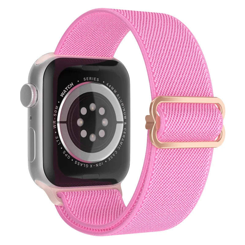 Elastic Strap for Apple Watch Series 9/8/7 6 5 4 Se ultra 2 49mm 41mm 45mm 40mm/44mm pride Nylon loop Shiny Bracelet iWatch Band