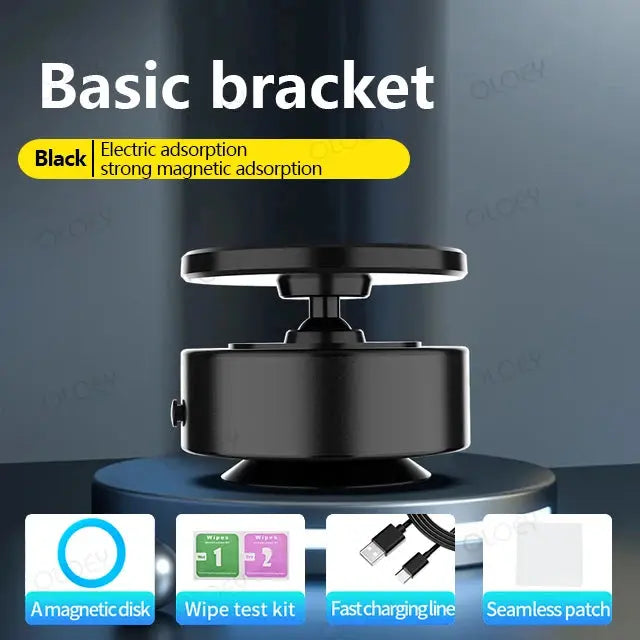Wireless fast charging 360°rotatable vacum car holder For iPhone Samsung Xiaomi magnetic car mount vacuum phone holder - MaJuah