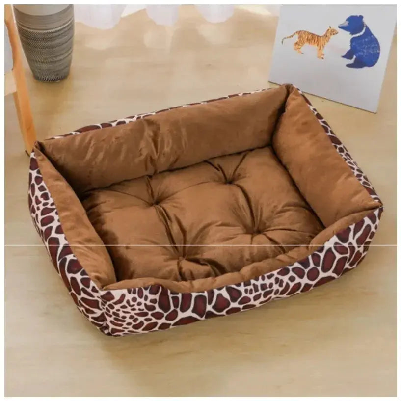 Bed for Dog Cat Pet Square Plush Kennel Medium Small Dog Sofa Bed Cushion Pet Calming Dog Bed House Pet Supplies Accessories - MaJuah