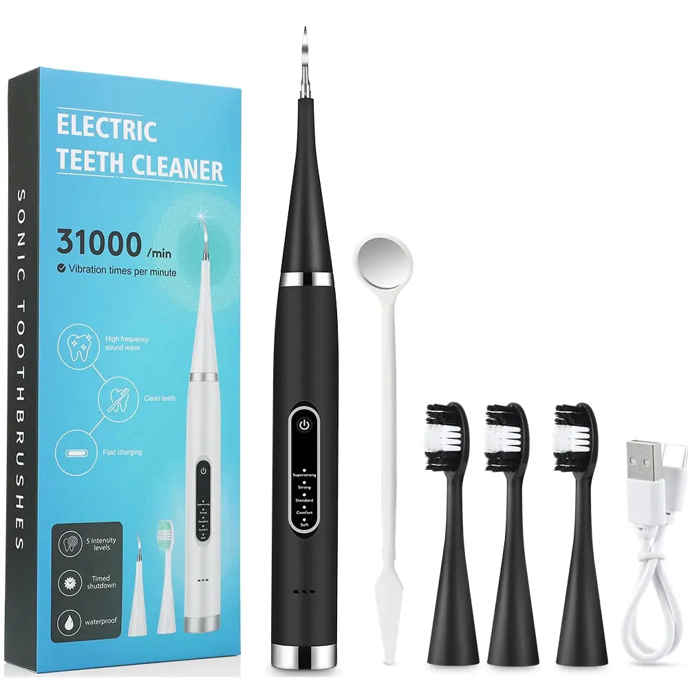 Electric Teeth Cleaner Sonic Dental Scaler Calculus Plaque Stain Tartar Removal teeth cleaning Whitening Toothbrush Oral Care - MaJuah