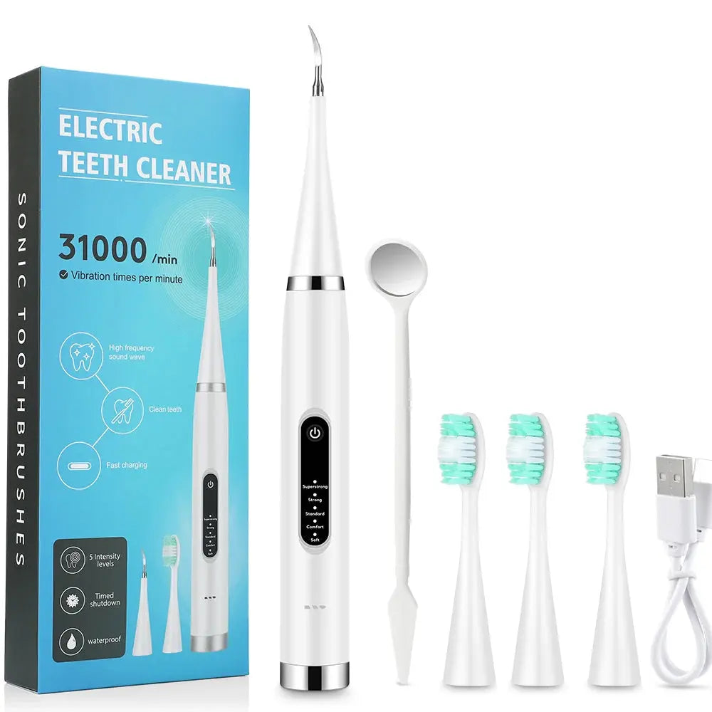 Electric Teeth Cleaner Sonic Dental Scaler Calculus Plaque Stain Tartar Removal teeth cleaning Whitening Toothbrush Oral Care - MaJuah