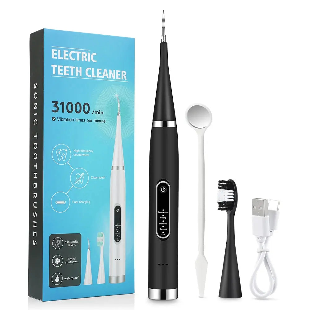 Electric Teeth Cleaner Sonic Dental Scaler Calculus Plaque Stain Tartar Removal teeth cleaning Whitening Toothbrush Oral Care - MaJuah