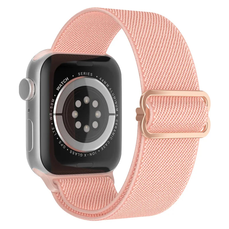 Elastic Strap for Apple Watch Series 9/8/7 6 5 4 Se ultra 2 49mm 41mm 45mm 40mm/44mm pride Nylon loop Shiny Bracelet iWatch Band