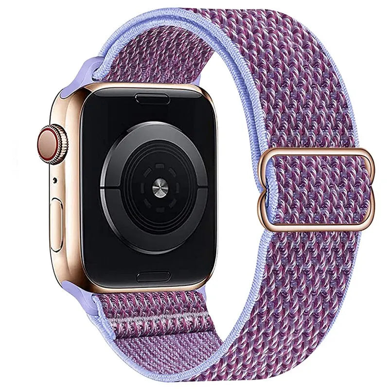 Elastic Strap for Apple Watch Series 9/8/7 6 5 4 Se ultra 2 49mm 41mm 45mm 40mm/44mm pride Nylon loop Shiny Bracelet iWatch Band