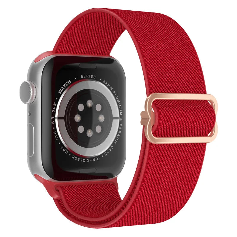 Elastic Strap for Apple Watch Series 9/8/7 6 5 4 Se ultra 2 49mm 41mm 45mm 40mm/44mm pride Nylon loop Shiny Bracelet iWatch Band
