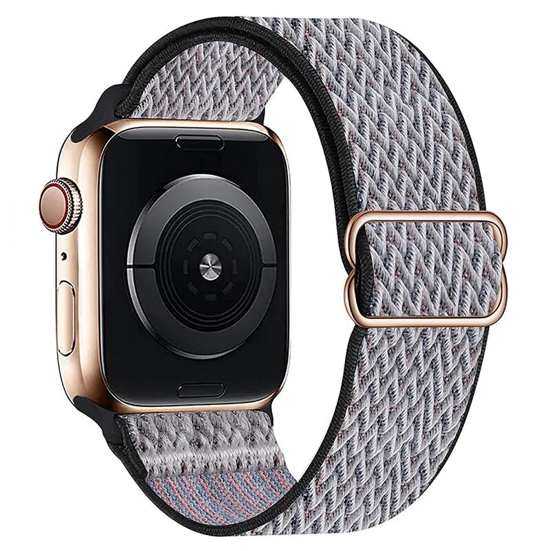 Elastic Strap for Apple Watch Series 9/8/7 6 5 4 Se ultra 2 49mm 41mm 45mm 40mm/44mm pride Nylon loop Shiny Bracelet iWatch Band
