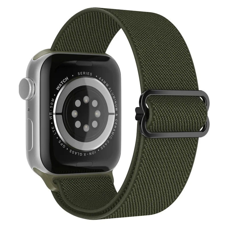 Elastic Strap for Apple Watch Series 9/8/7 6 5 4 Se ultra 2 49mm 41mm 45mm 40mm/44mm pride Nylon loop Shiny Bracelet iWatch Band