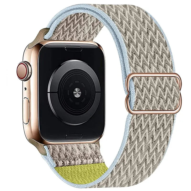 Elastic Strap for Apple Watch Series 9/8/7 6 5 4 Se ultra 2 49mm 41mm 45mm 40mm/44mm pride Nylon loop Shiny Bracelet iWatch Band