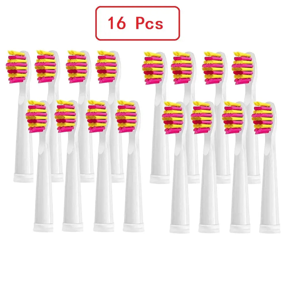 4/8/12/16 Pcs Replacement Brush Heads For Seago For Fairywill Electric Toothbrush Head Dupont Bristle Brush Refill Tooth Clean - MaJuah