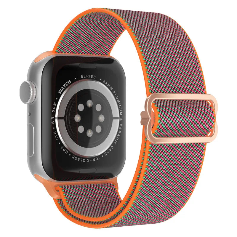 Elastic Strap for Apple Watch Series 9/8/7 6 5 4 Se ultra 2 49mm 41mm 45mm 40mm/44mm pride Nylon loop Shiny Bracelet iWatch Band