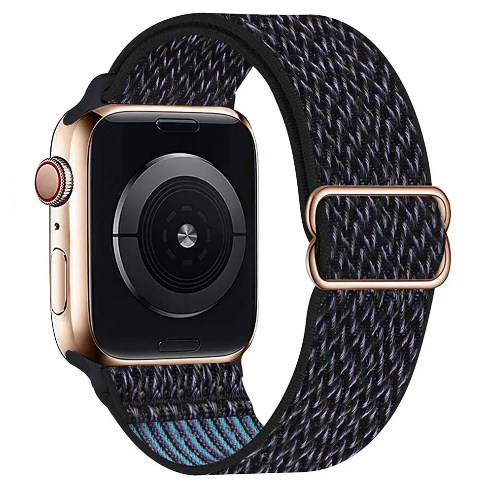 Elastic Strap for Apple Watch Series 9/8/7 6 5 4 Se ultra 2 49mm 41mm 45mm 40mm/44mm pride Nylon loop Shiny Bracelet iWatch Band