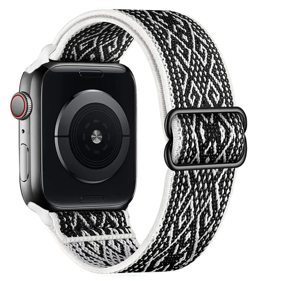 Elastic Strap for Apple Watch Series 9/8/7 6 5 4 Se ultra 2 49mm 41mm 45mm 40mm/44mm pride Nylon loop Shiny Bracelet iWatch Band