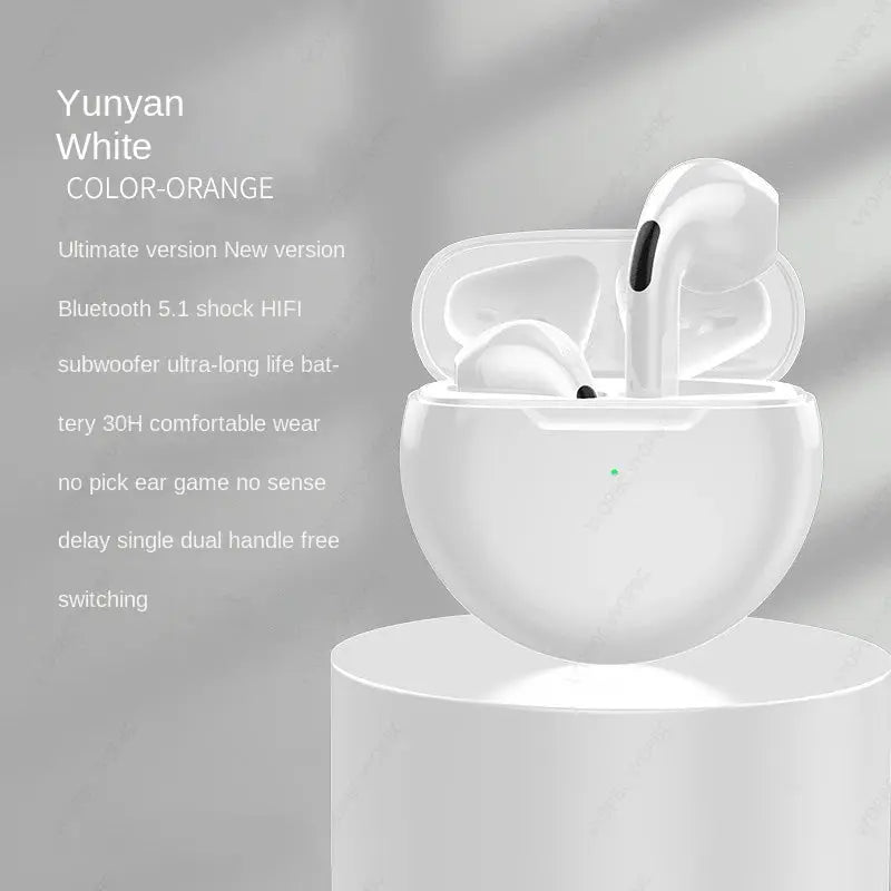 Original Air Pro 6 TWS Wireless Bluetooth Earphones Mini Pods Earbuds Earphone Headset For Xiaomi Android Apple iPhone Headphone - MaJuah