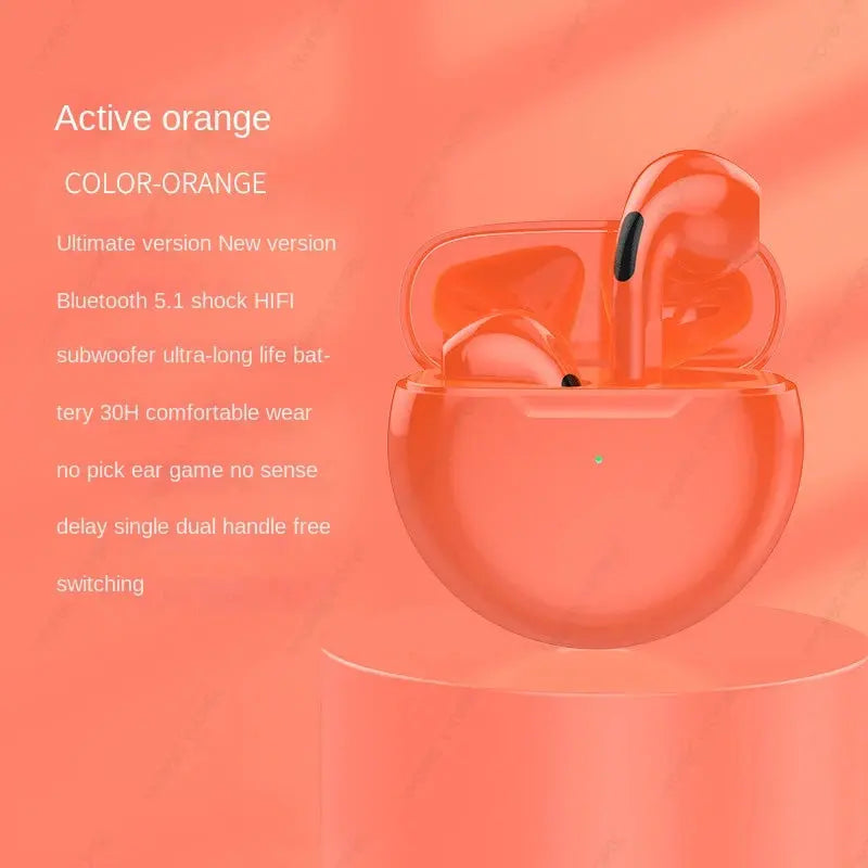 Original Air Pro 6 TWS Wireless Bluetooth Earphones Mini Pods Earbuds Earphone Headset For Xiaomi Android Apple iPhone Headphone - MaJuah