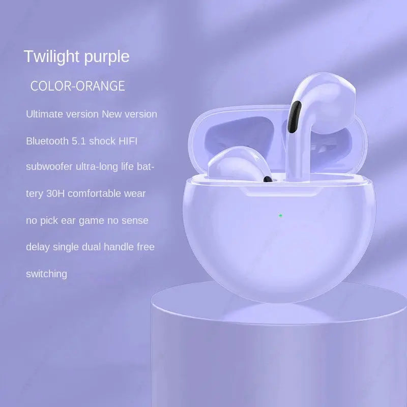 Original Air Pro 6 TWS Wireless Bluetooth Earphones Mini Pods Earbuds Earphone Headset For Xiaomi Android Apple iPhone Headphone - MaJuah