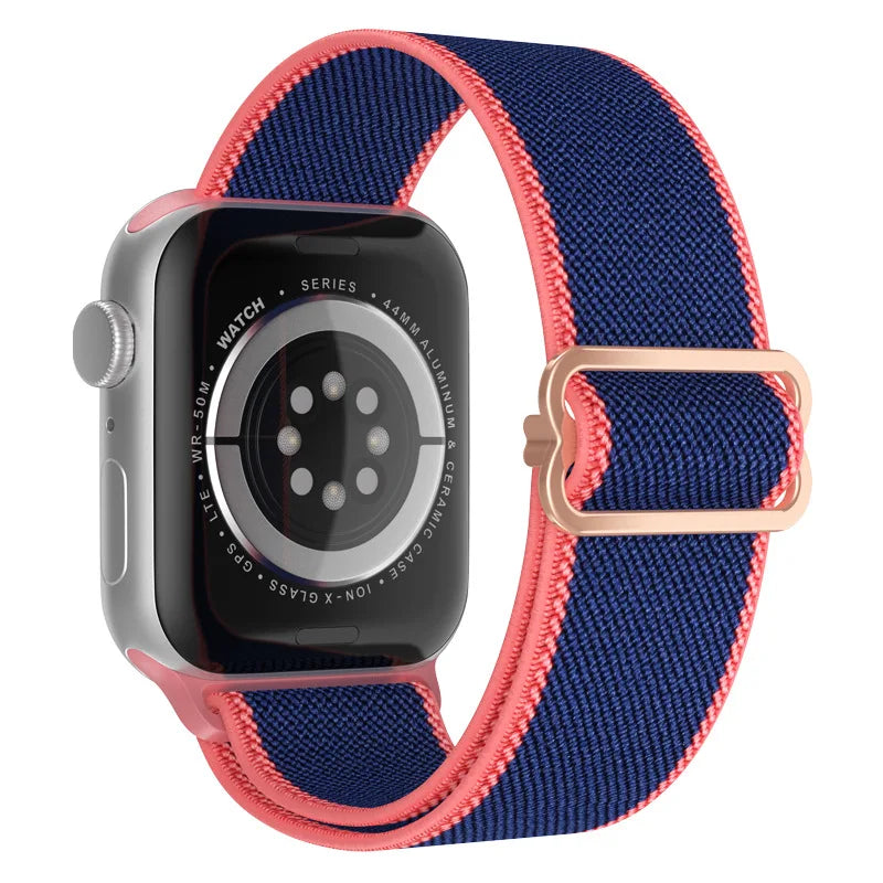 Elastic Strap for Apple Watch Series 9/8/7 6 5 4 Se ultra 2 49mm 41mm 45mm 40mm/44mm pride Nylon loop Shiny Bracelet iWatch Band