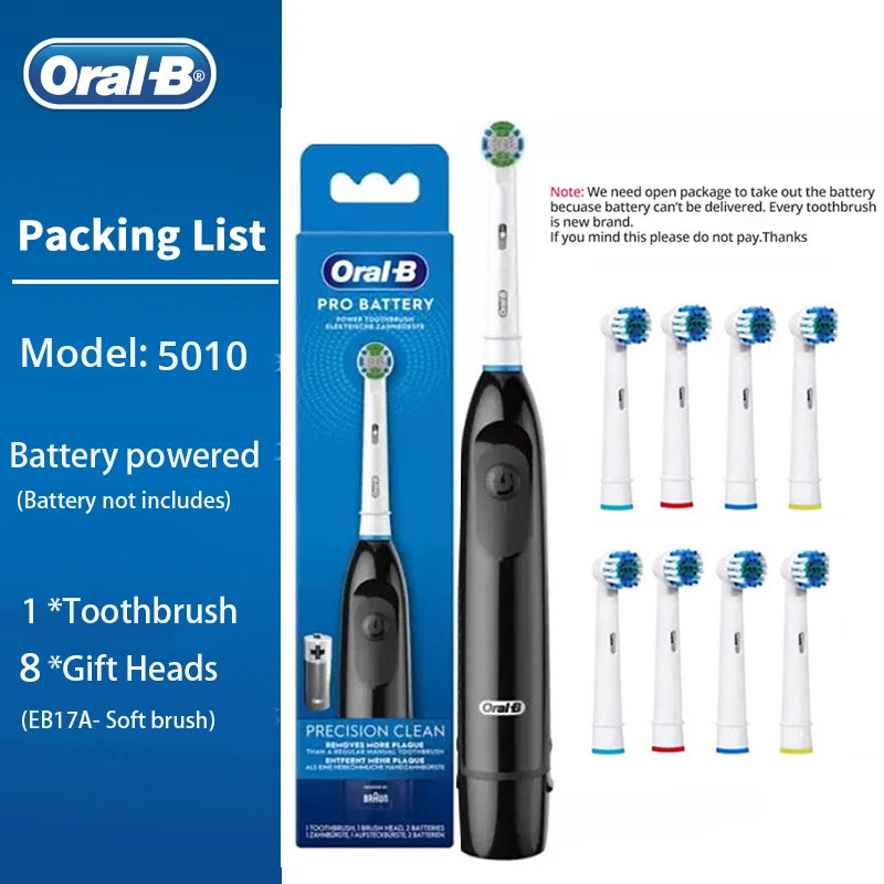 Oral B Electric Toothbrush 5010 Advance Power Toothbrush Precision Clean Teeth Remove Plaque With Extra Replacement Brush Heads