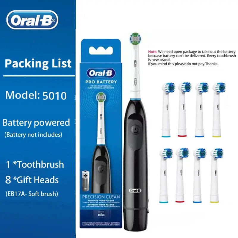 Oral B Electric Toothbrush 5010 Advance Power Toothbrush Precision Clean Teeth Remove Plaque With Extra Replacement Brush Heads - MaJuah