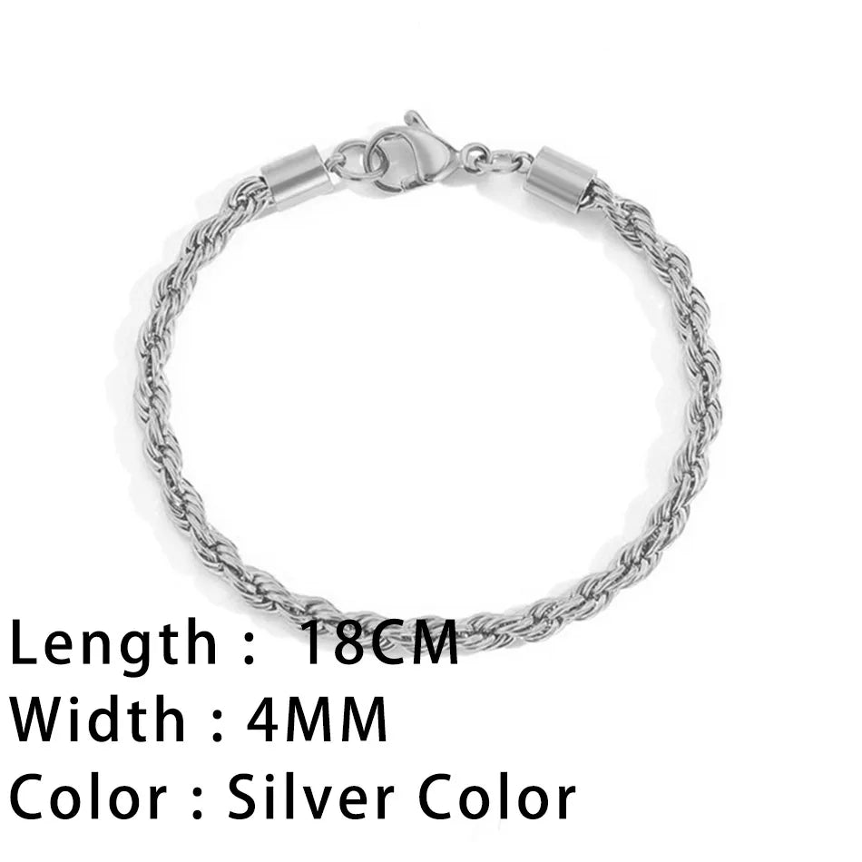 SUNIBI Classic Chain Bracelets for Women Trend  Fashion Stainless Steel Cuban Chain Bracelet Trendy Woman Gifts Jewelry