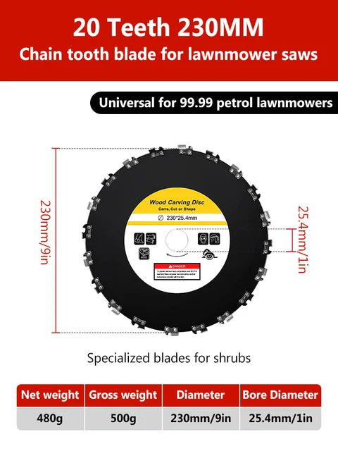High-Powered Grass Cutter 16/20 teeth universal tree saw blades for lawn mowers diameter Outer 230mm and Inner 25.4mm